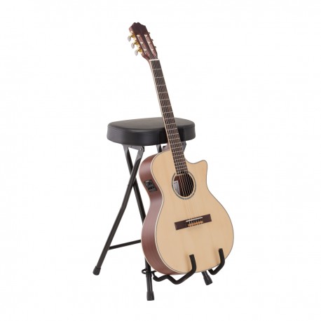 EXTREME GS-COMBO SGABELLO CON SUPPORTO PER CHITARRA INTEGRATO RIPIEGABILE